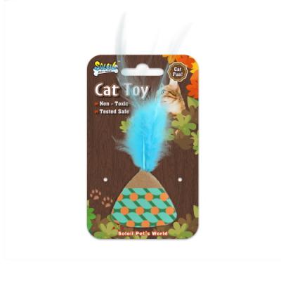 China Eco-friendly Feather Cat Scratcher Cat Toy New Viable Natural Theme Cardboard Paper for sale