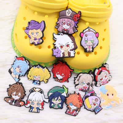 China Wholesale 10pcs+ Soft Customize Oil PVC Shoe Charm USA Sign Designer Charms Anime Characters Kids Shoe Decorations for sale