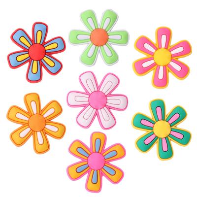 China Wholesale Softly 10 Pcs+ Customize Designer Colorful PVC Shoe Charm Flower Charms Shoe Decorations for sale