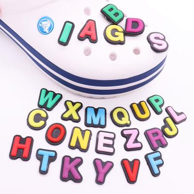 China Wholesale 10Pcs+ Soft Customize PVC Shoe Charm English Letters Kids Charms Designer Charms Shoe Decorations for sale