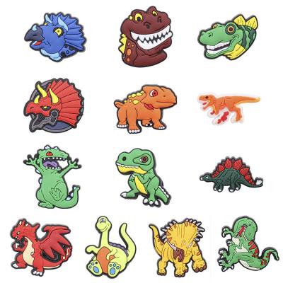 China Wholesale Soft Customize Cartoon Animals Dinosaur Designer DIY PVC Shoe Charm Croc Charms Shoe Decorations Kids Gift for sale