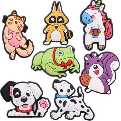 China Wholesale Soft Customize Cartoon Animals Dog Designer DIY PVC Shoe Charm Croc Charms Shoe Decorations Kids Gift for sale