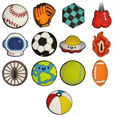 China Wholesale New Soft PVC Baseball Football Shoes Accessories Kids Women Garden Shoe Decorations Fit DIY Croc Charms for sale