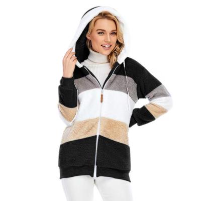 China 2021 fashion new autumn and winter loose plush multi-color hooded women's breathable coat for sale