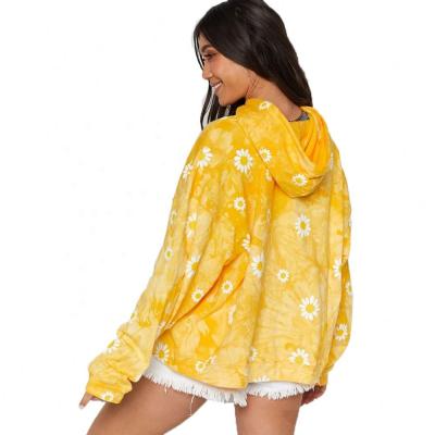 China Hoodie Plus Size 2021 Fall/Winter New Tie-Dyed Small Daisy Coat Casual Home Wear for sale