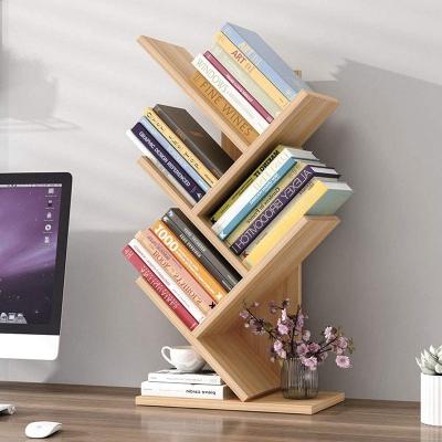 China Diy Adjustable Wooden Bookshelf Tree Book Deluxe (Height) Desktop Storage A Rotating Solid Bookshelf Kids Bookshelf for sale