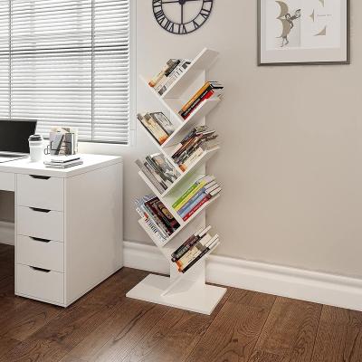 China (Size) Adjustable Wooden Doors Combine Kids Book Shelves Bookcases Home Modern Tree Shaped White Shelf For Bedroom for sale