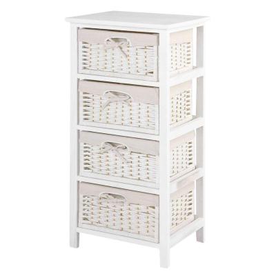 China Cheap Living Room Cabinet Storage Unit Corner Wicker Bathroom Cabinet With Woven Drawer for sale