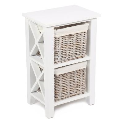 China White Storage Living Room Cabinet Antique Wicker Side Cabinet Many Small Drawers Small for sale