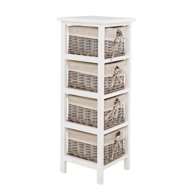 China Straw Drawer Wood Balcony Tall Rustic Outdoor Slim Storage Cabinet in Solid Wood for sale