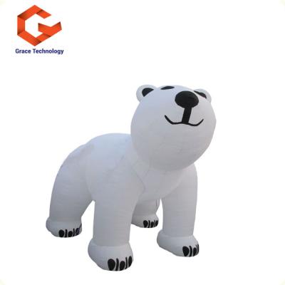 China Cool Giant Inflatable White Polar Bear With Led Lighting Inflatable Animal Cartoon For Outdoor Decorations for sale