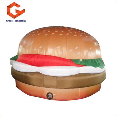 China Cool Custom Made PVC Burger Food Model Balloon Giant Inflatable Hamburger Model For Outdoor Advertising for sale