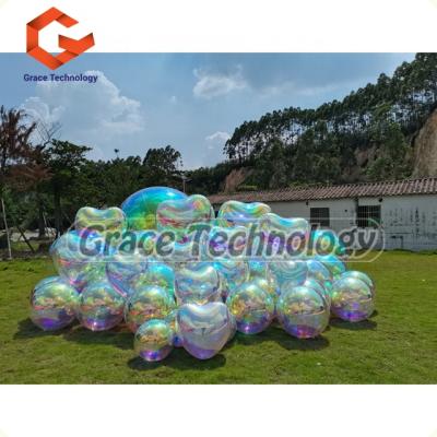 China Popular Party Inflatable Mirror Iridescent Ball Shining Inflatable Mirror Ball Decorative Inflatable Mirror Ball For Sale for sale