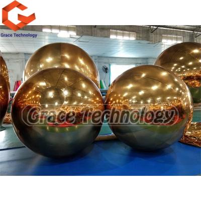 China Advertising Commercial Inflatable Mirror Balls Event Decoration Gold Mirror Balls For Stage for sale