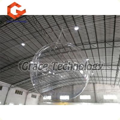 China Cute Giant Advertising Inflatable Transparent Balloon With Led Lighting Large Flying Advertising Helium Balloon For Decoration for sale