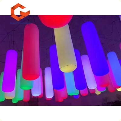 China Party Hanging Ignition Column LED Inflatable Floating Pillar For Kids Park for sale