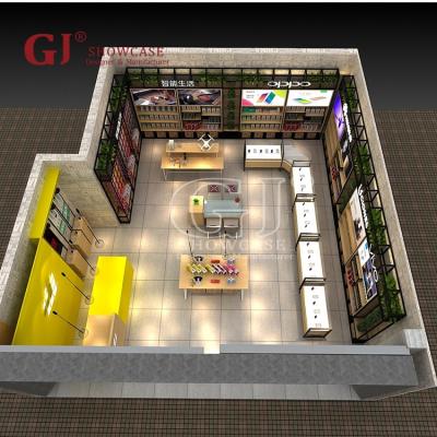 China Mobile Phone Shop Retail Store Fixtures Shelves Cell Phone Display Cabinet Mobile Shop Interior Design Store Furniture for sale