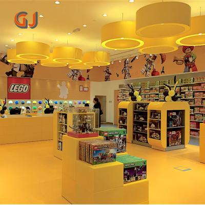 China Double Sides OEM ODM Toy Display Racks Minifigure Display Cashier Shop Interior Design Furniture For Retail Store for sale