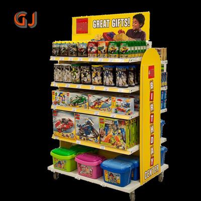 China Double Sides Toy Store Display Case Wall Stretches Furniture Toy Display Retail Store Shelving Store Storage Stand for sale