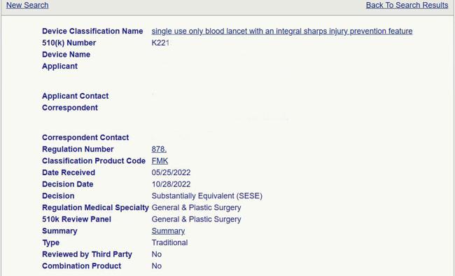 US FDA 510K - Suzhou Summit Medical Co., Ltd