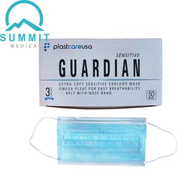 China Gancho quirúrgico médico FDA de la mascarilla de ASTM Level3 4Ply en venta