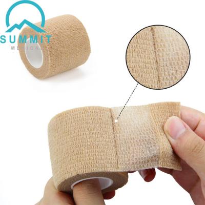 China Tan Color Nonwoven Self Adherent-Verband-Verpackung 2 bewegt X 5 Yards Schritt für Schritt fort zu verkaufen