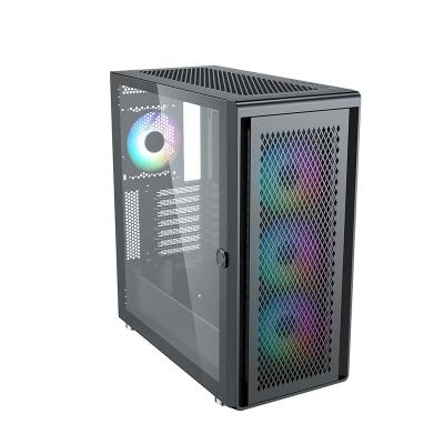 China Desktop 2022 EATX Gaming Computer Case Vertical Full Tower VGA Tempered Glass Computer Gaming Case PC Case for sale