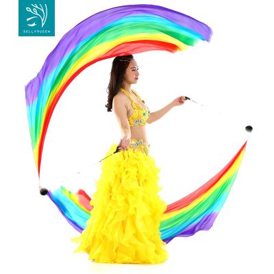 China Squares 100% Silk Belly Dance POI Veil Silk Chain Veil POI Ball Women Belly Dance POI Flame Throw Ball Stage Props for sale