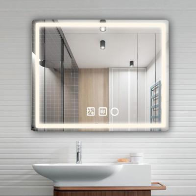 China Rongchang Illuminated Frameless Wall Mounted Vanity Mirror With Dimmable Lights Bathroom Fog Light Led Mirror With Light for sale