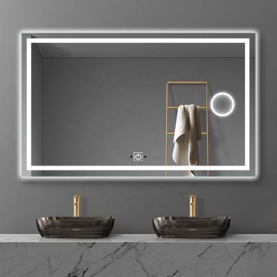 China Rongchang Luminous Hot Sale Illuminated Bathroom Mirror Wall Mounted Bathroom Lighting Luxury Large Wall Mirror for sale