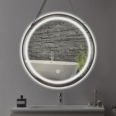 China Wholesale Round Illuminated Metal Frame Vertical And Horizontal Hanging Customize Mirror LED Light Bathroom Mirror for sale