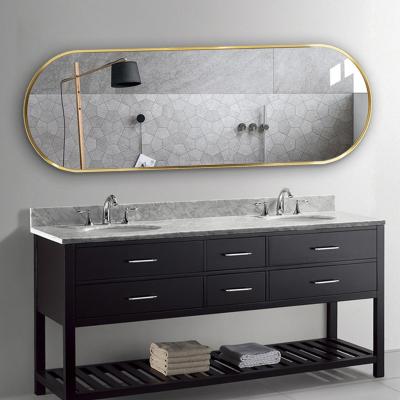 China Minimalist Rongchang Aluminum Alloy Gold Black Silver Metal Framed Mirror Beauty Salon Cheap Dressing Mirror for sale