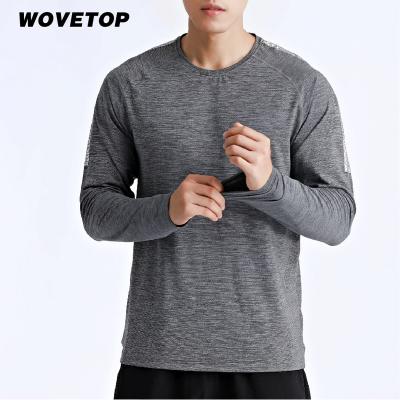 China 2022 New QUICK DRY Custom Brand Design Logo Training Wear Men Round Neck Mens White Workout Long Sleeve Shirts for sale