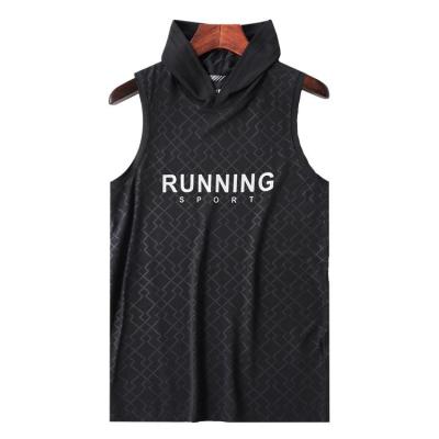 China Simple QUICK DRY fashion men vest custom solid black cotton tank tops mens sports gym vest for sale