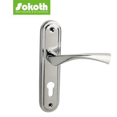 China Easy Installation Door Handle For Interior Door 38-45 Mm Long Door Plate Height Aluminum Handle for sale