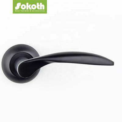 China Modern UK Market Exit Interior Matte Black Door Handles for sale