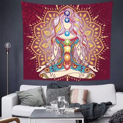 China Classic Meditation Tapestry, Zen Happiness Wall Hanging Buddha Tapestry Psychedelic Bedroom Decorations Large for sale