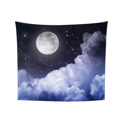 China Starry Tapestry Nature Scenery Mountain Tapestry Mountain Sky Tapestry Classic Night Moon Stars Tapestry for Room for sale