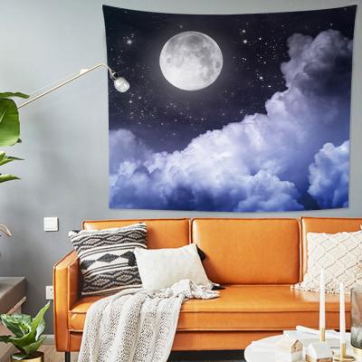 China Classic China Moon Stars Nature Landscape Wall Hanging Tapestry for Room for sale