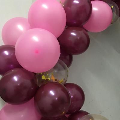 China 102pcs Party Wine Red Balloon Chain Pink Series Balloon Set Birthday Wedding Party Decoration for sale