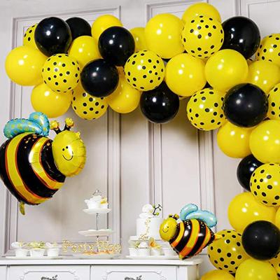 China 2023 Party Hot Selling Small Insect Bee Modeling Foil Balloon Aluminum Birthday Set Cartoon Polka Dot Decorative Balloons for sale