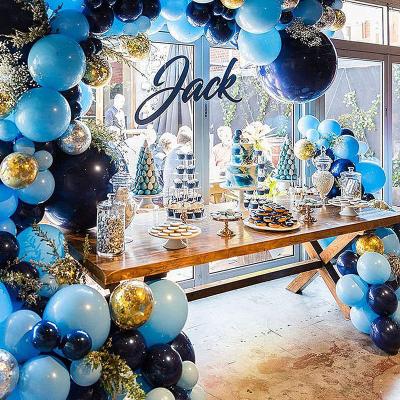 China Party Navy Blue Starry Night Blue Ink Sequin Balloon Chain Set Party Birthday Latex Opening Balloon for sale