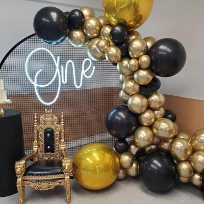 China Party Black And Gold Series Balloon Chain Set Graduation Season Decoration Birthday Party Atmosphere Decoration Supplies for sale