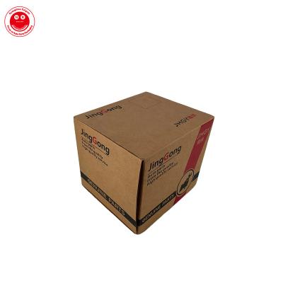 China Recyclable High End Custom Logo Corrugated Auto Parts Motor Packing Square Kraft Paper Box for sale