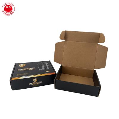 China Recyclable High Quality Corrugated Auto Parts Brake To Pad Packaging Black Custom Paper Mailer Box for sale