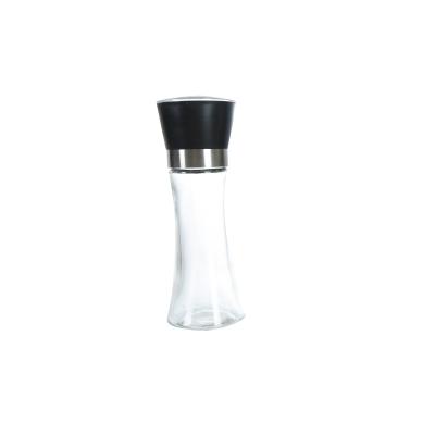 China Freshness Preservation PP Manual Pepper Blender Grinder Glass Spice Bottle Glass Jar With Lid For Cooking for sale