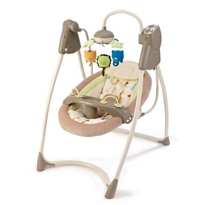 China Mordern 2021 New Design Plastic Shell Seat Remote Control Electric Folding Baby Swing for sale