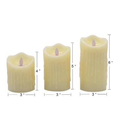 China Wholesale Electronic White Moving Color Wax Simulation Changing Pillar Led Candle Flameless Flameless for sale