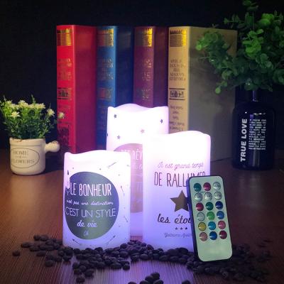 China High Quality Home Decoration Flameless Scented Candle Logo Printing Electric Candle Custom Made With 18 Buttons Remote Control for sale