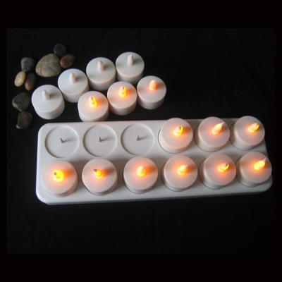 China 12pcs/set Flamless Tea Light Tealight Candles Set Rechargeable Flickering Led Candle for sale